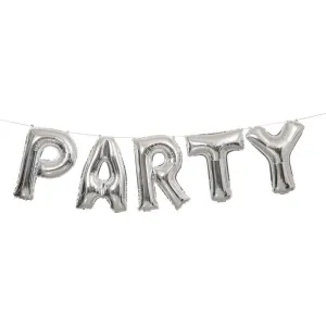 14" Party Mylar Balloon - Silver (Air Filled)