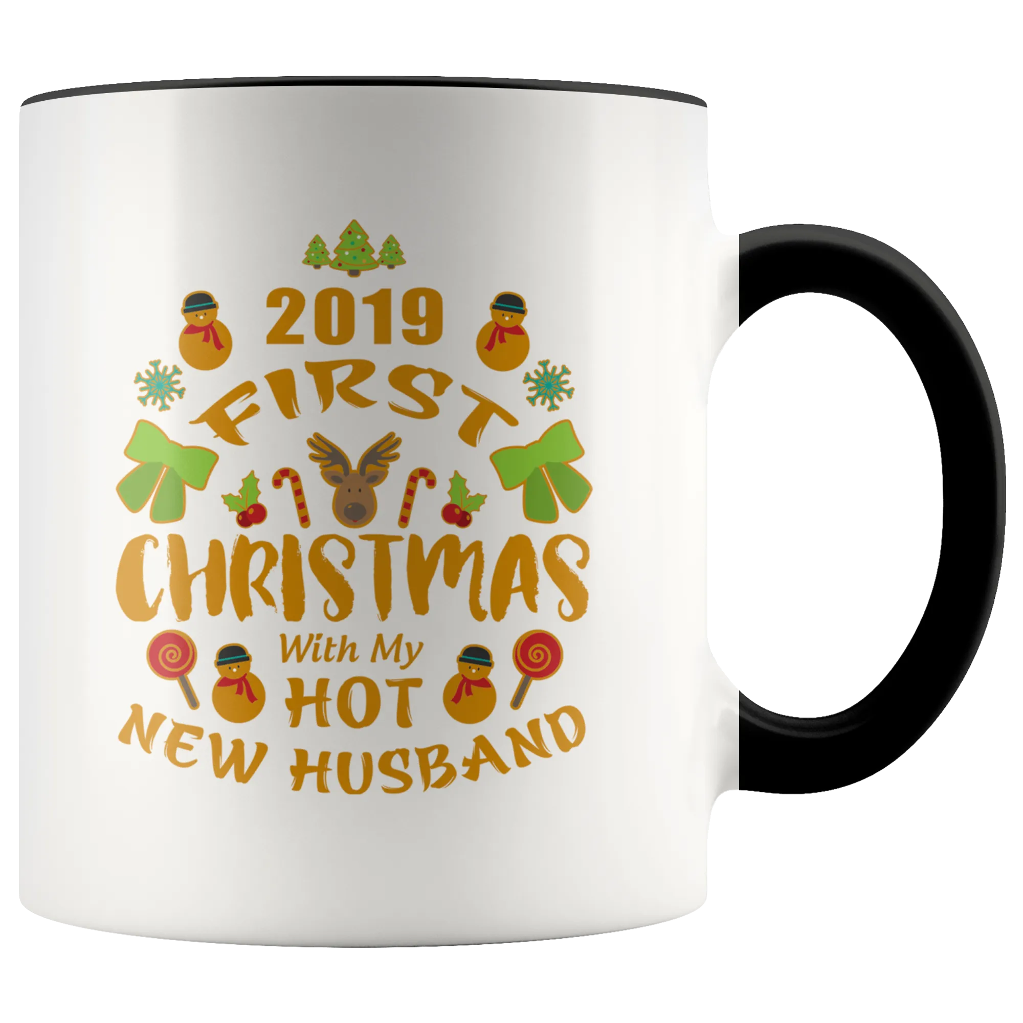 2019 First Christmas With My New Husband Premium Accent Mug