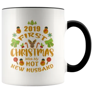 2019 First Christmas With My New Husband Premium Accent Mug