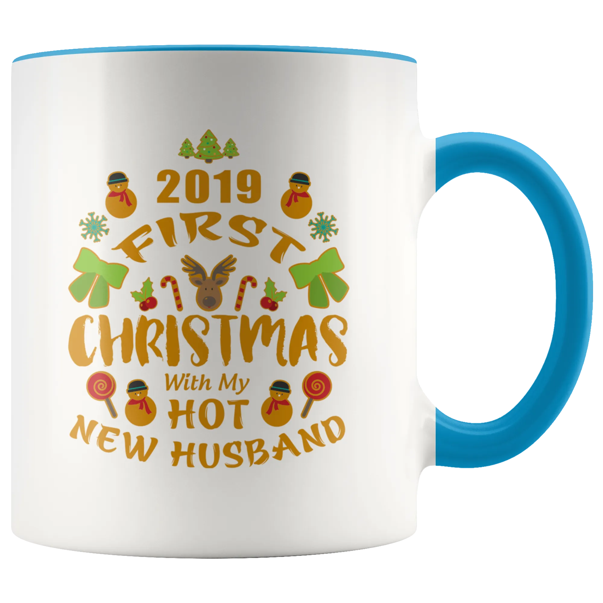 2019 First Christmas With My New Husband Premium Accent Mug