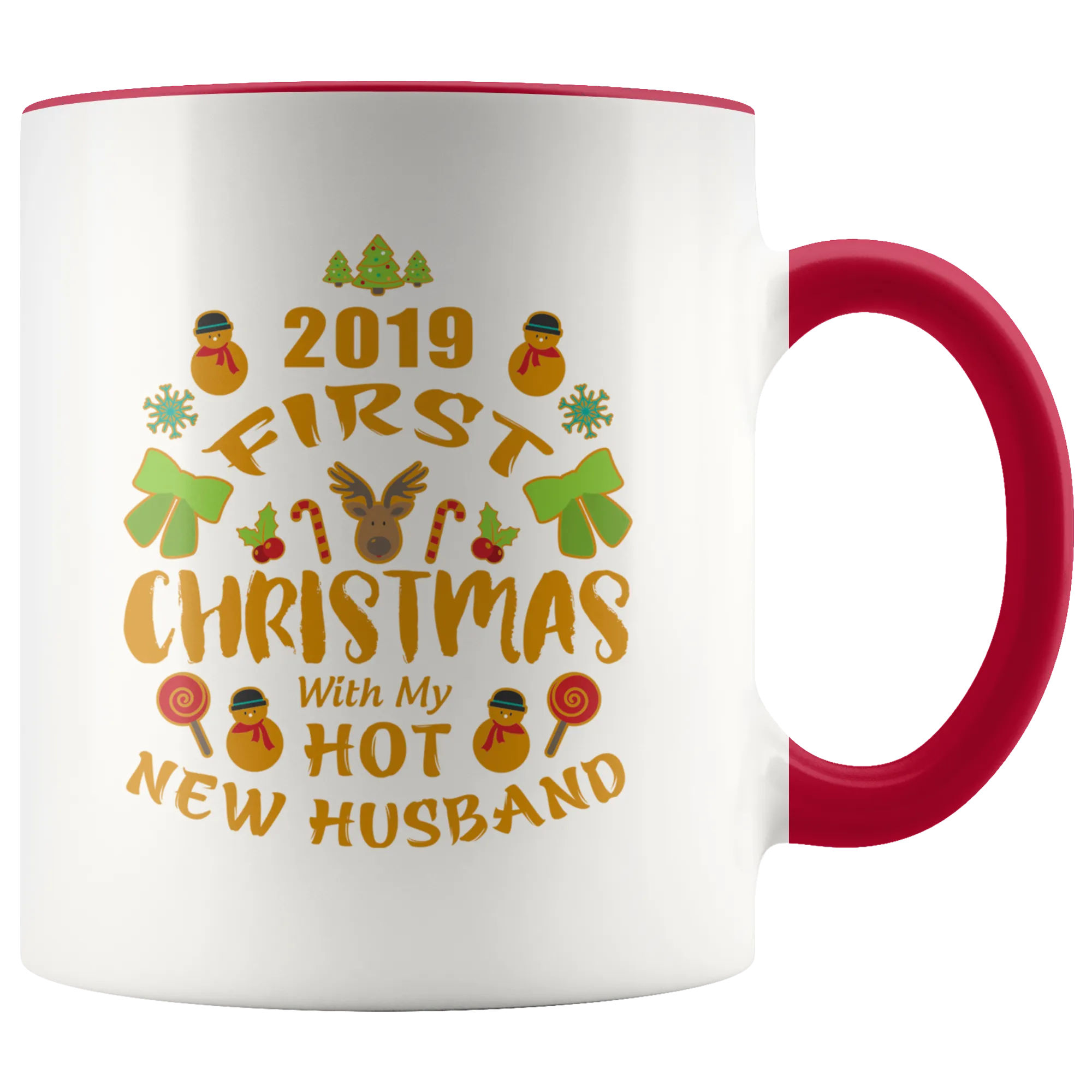 2019 First Christmas With My New Husband Premium Accent Mug