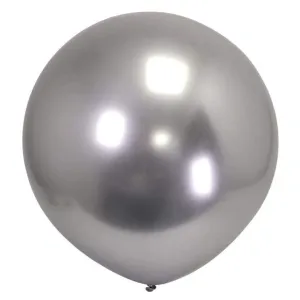 21" Reflective Chrome Silver Latex Balloon (1ct)