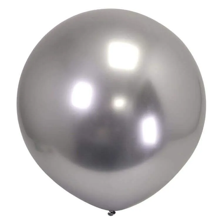 21" Reflective Chrome Silver Latex Balloon (1ct)