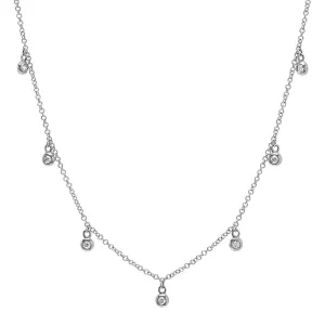 7 Bezel Diamond Droplets Necklace