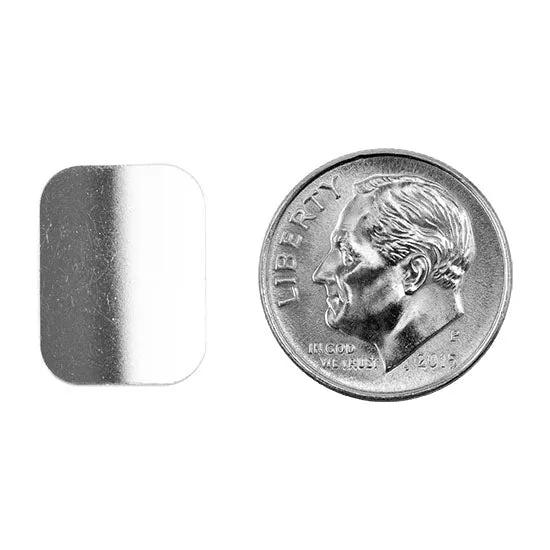 .999 Fine Silver Shape - Rounded Rectangle - 12 x 16mm - Pkg/1