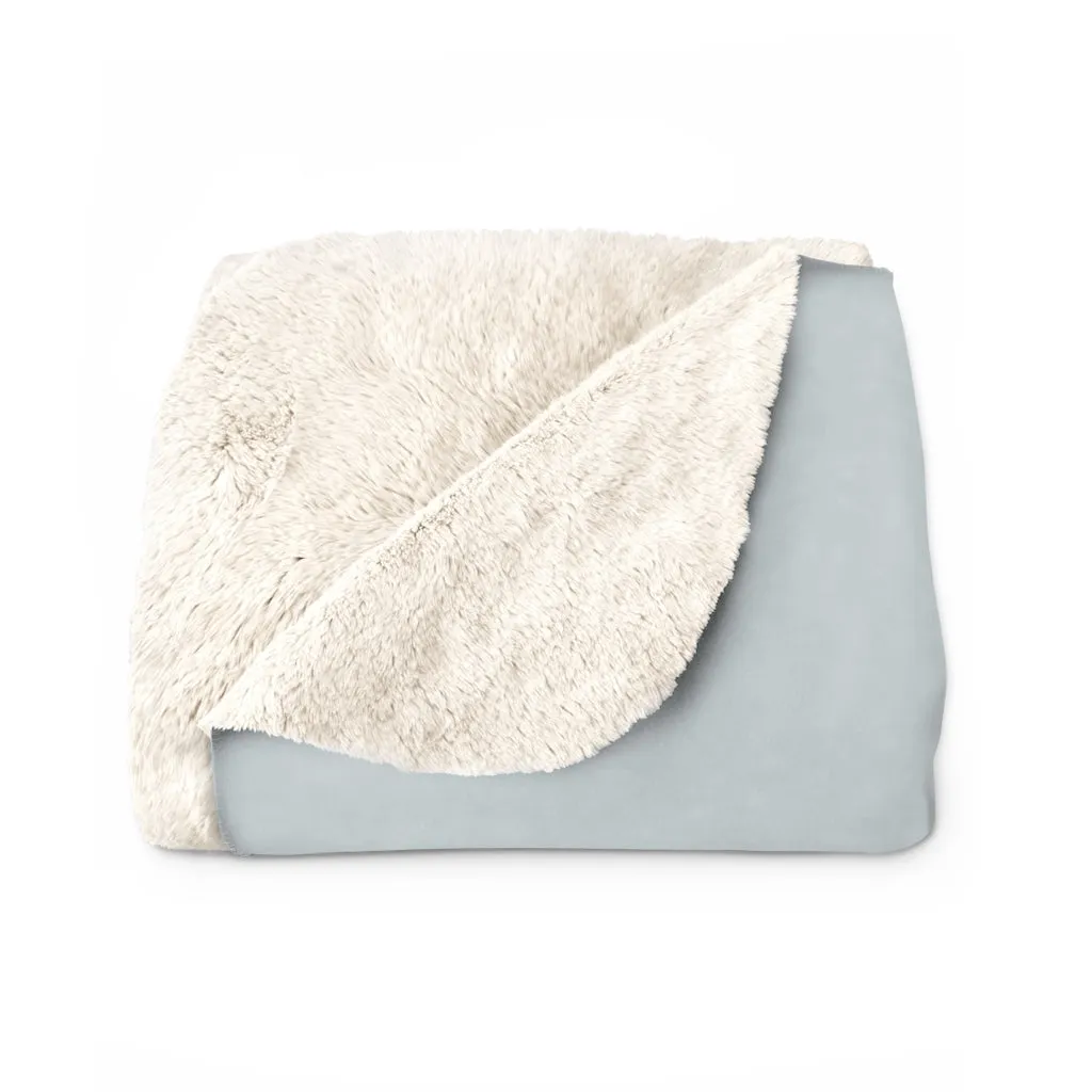 Abstract Boho Comfy Blanket | Baby Blue Gray Green Pink Hills