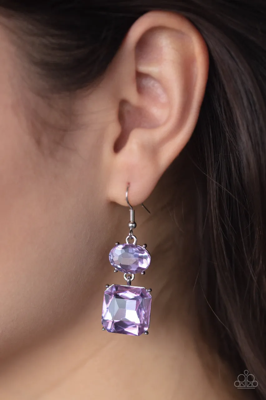 All ICE on Me Purple Paparazzi Earrings