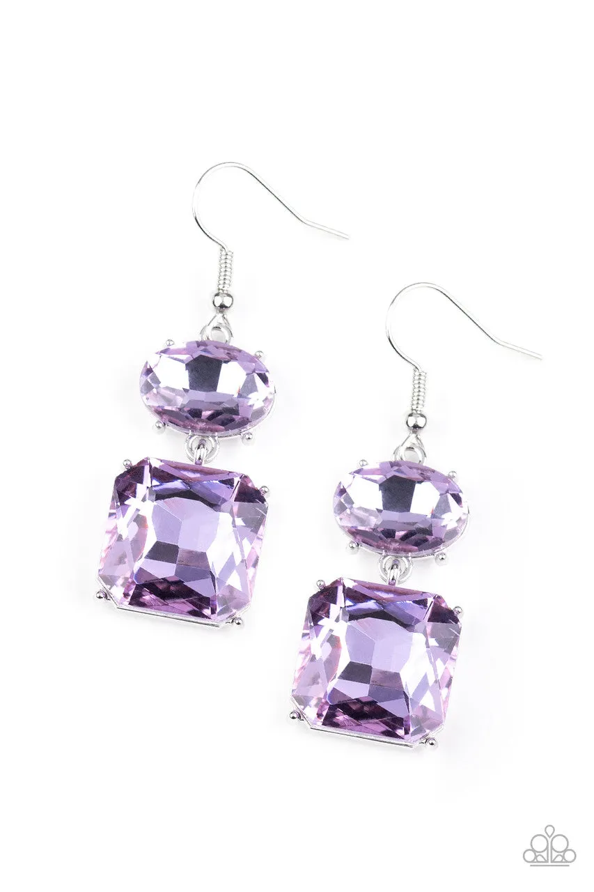 All ICE on Me Purple Paparazzi Earrings