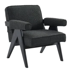 Ambrose Arm Chair - Black Onyx Boucle