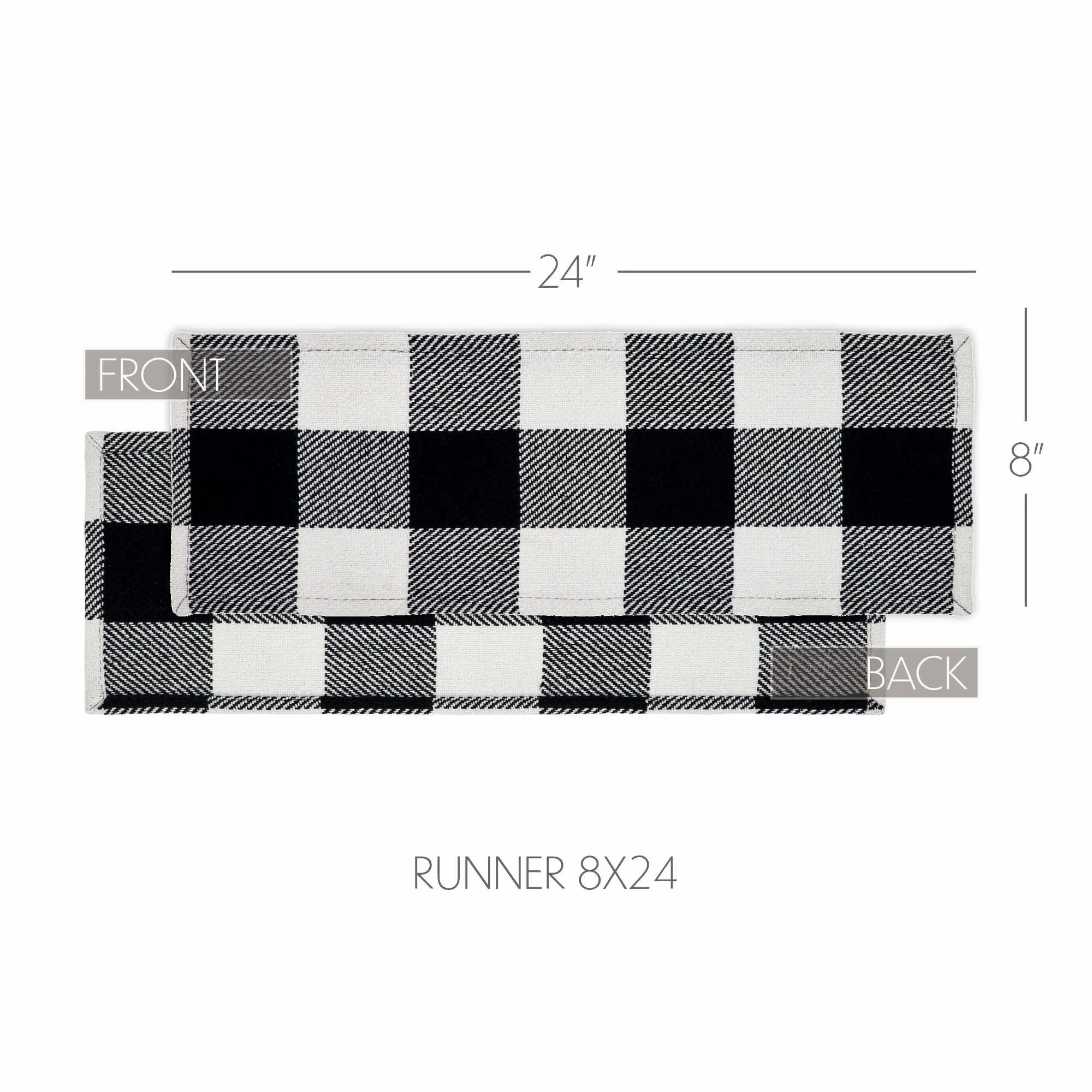 Annie Buffalo Check Black Runner 8x24