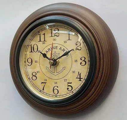 Antique Style 6-Inch Wall Clock Unique Brown Decorative Timepiece for Home & Office