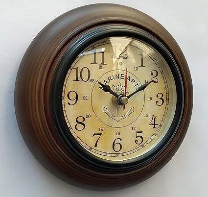 Antique Style 6-Inch Wall Clock Unique Brown Decorative Timepiece for Home & Office