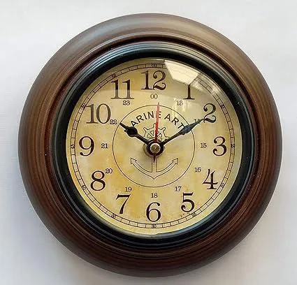 Antique Style 6-Inch Wall Clock Unique Brown Decorative Timepiece for Home & Office