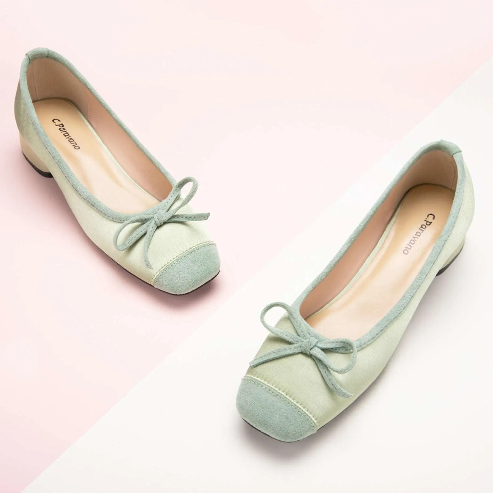 Ballet Block Heel (Nina) Green