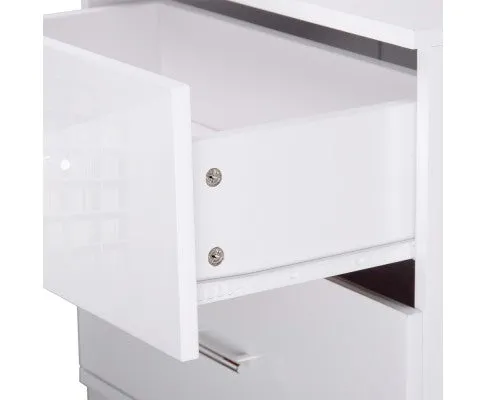 Bedside Table -  High Gloss White