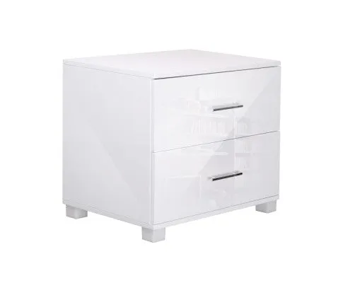 Bedside Table -  High Gloss White