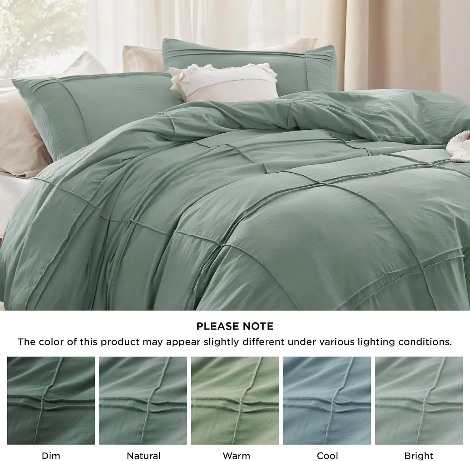 Bedsure Striped Tufted Embroidery Duvet Cover Set