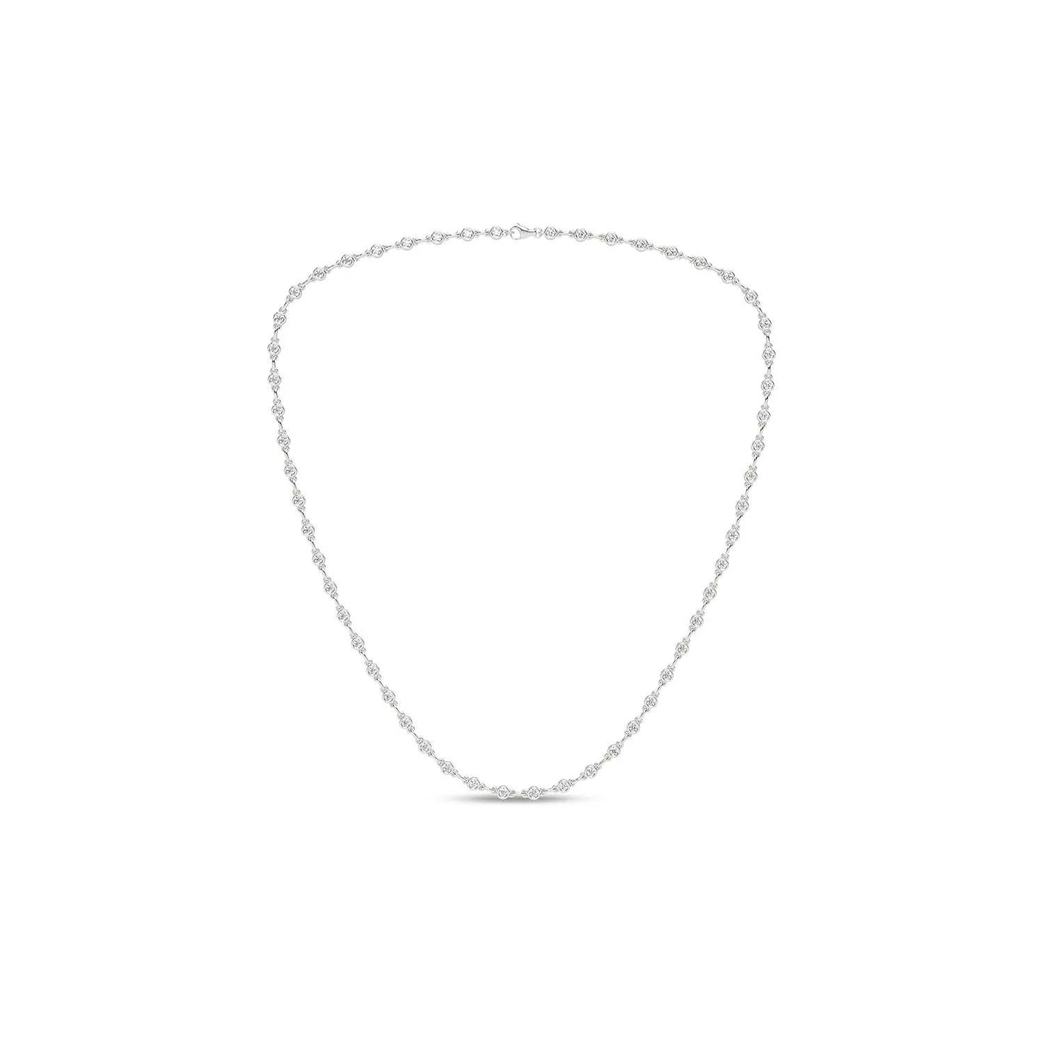 Bezel Set Diamond Tennis Necklace