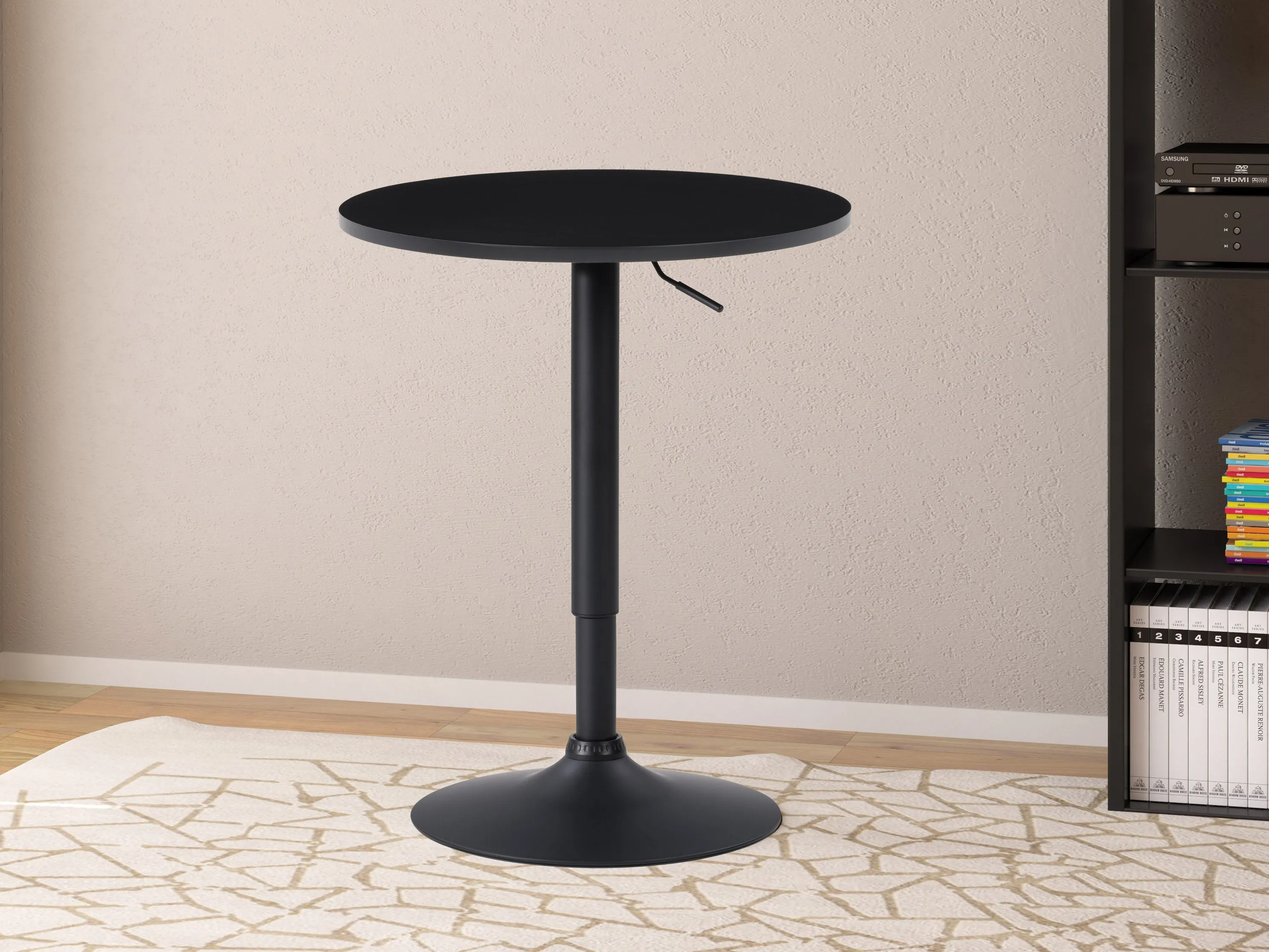 Black Bar Table, Adjustable Height