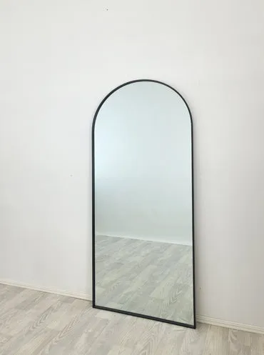 Black Metal Arch Mirror 75x175cm - High-Quality Modern Design