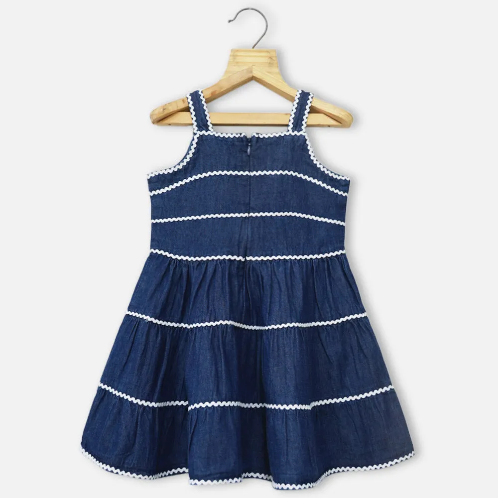 Blue Tiered Denim Dress