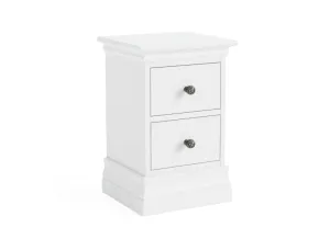 Bordeaux White Narrow Bedside