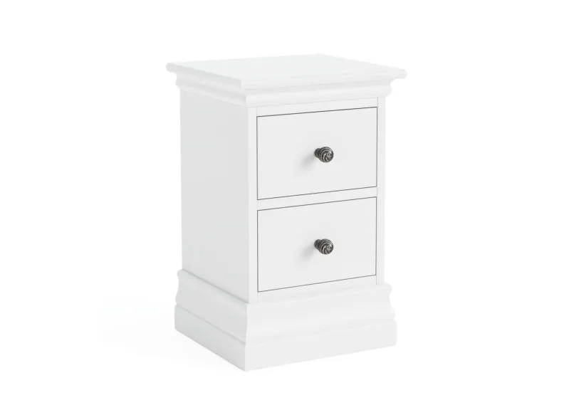 Bordeaux White Narrow Bedside