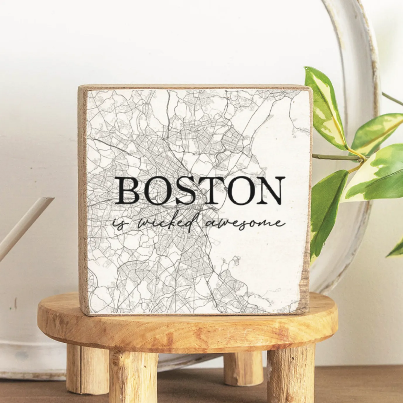 Boston is Wicked Awesome Decorative Wooden Block