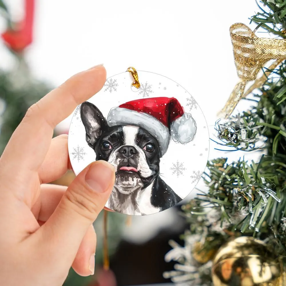 Boston-Terrier-1 Christmas Ornament