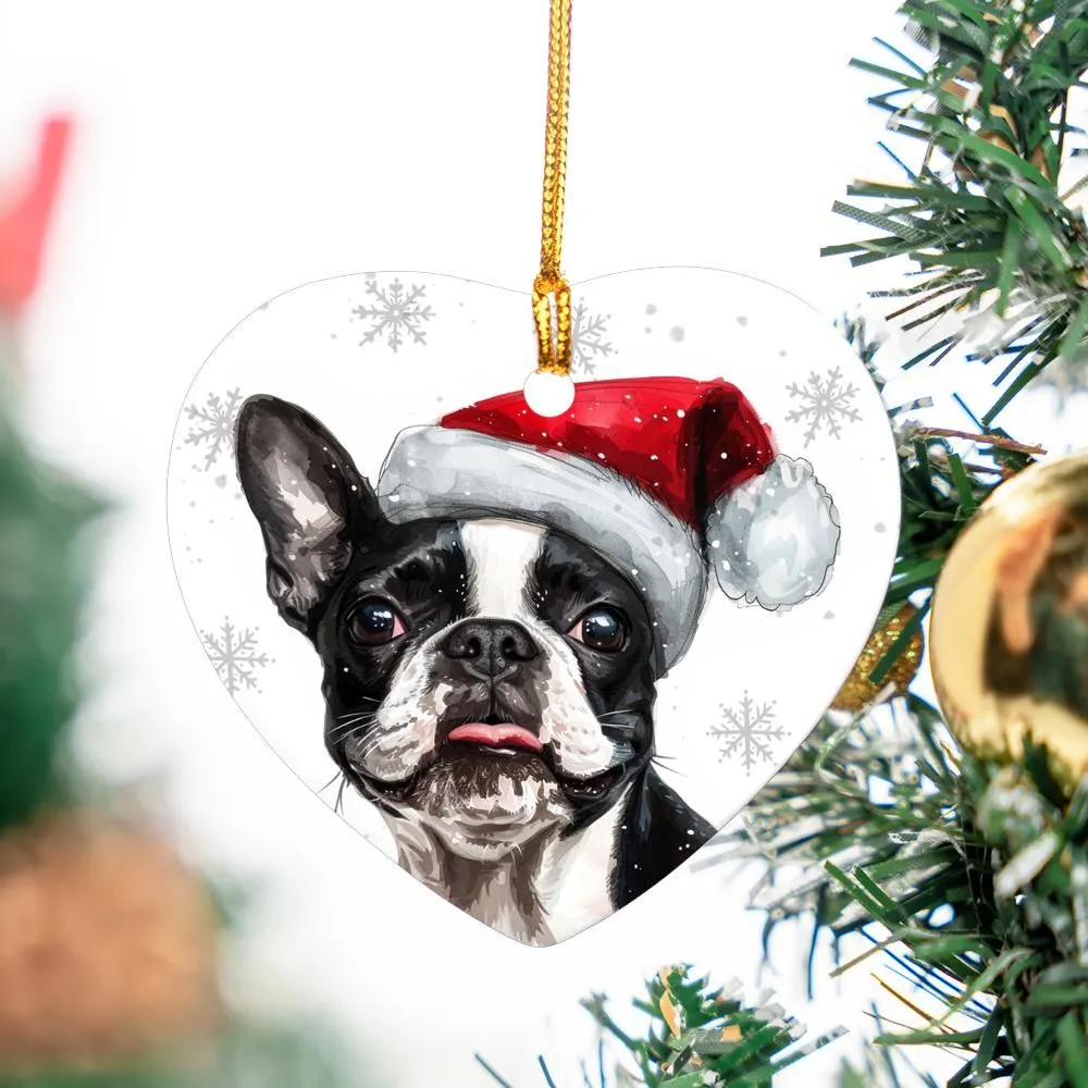 Boston-Terrier-1 Christmas Ornament