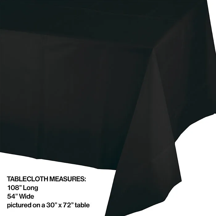 Bulk Black Velvet Plastic Table Covers (12 per Case)