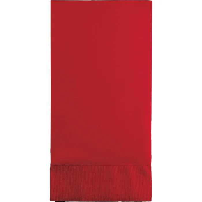 Bulk Classic Red 3 Ply Guest Towels (192 per Case)