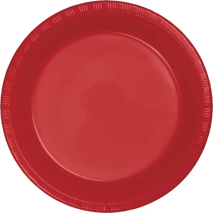 Bulk Classic Red 6.75 inch Plastic Dessert Plates (240 per Case)