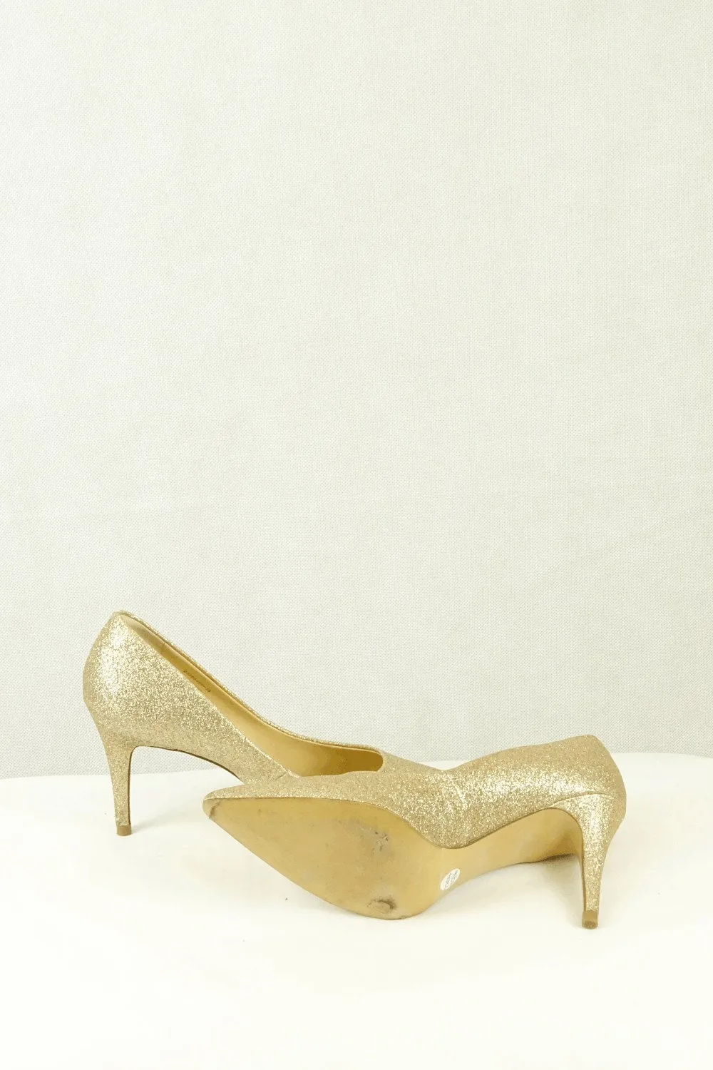 Charles & Keith Gold Sparkle High Heels 35