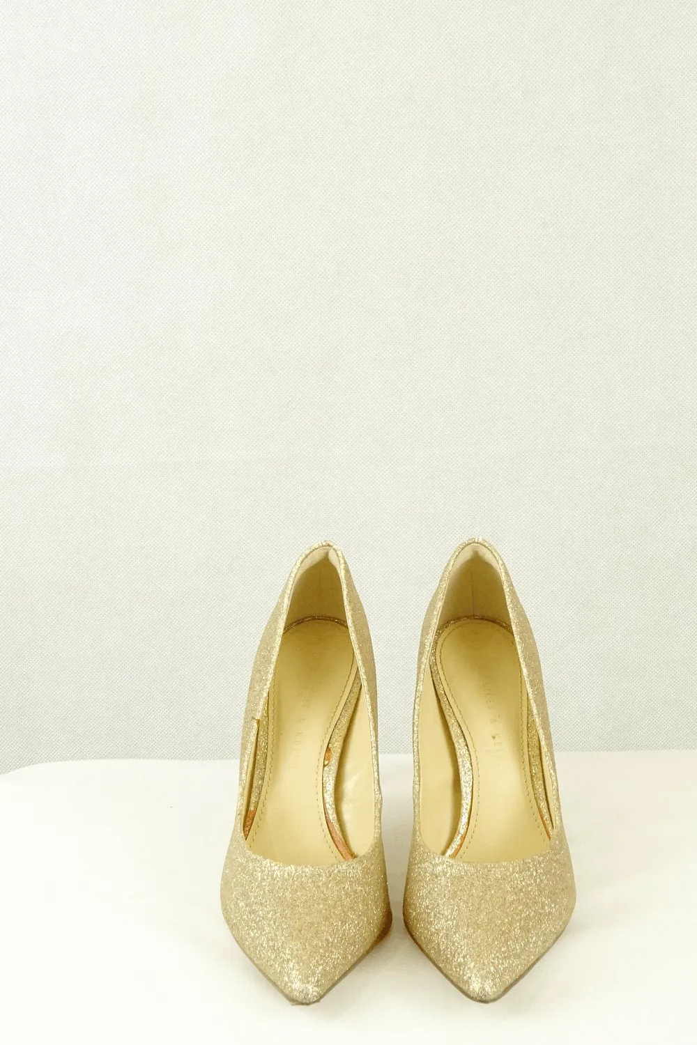 Charles & Keith Gold Sparkle High Heels 35