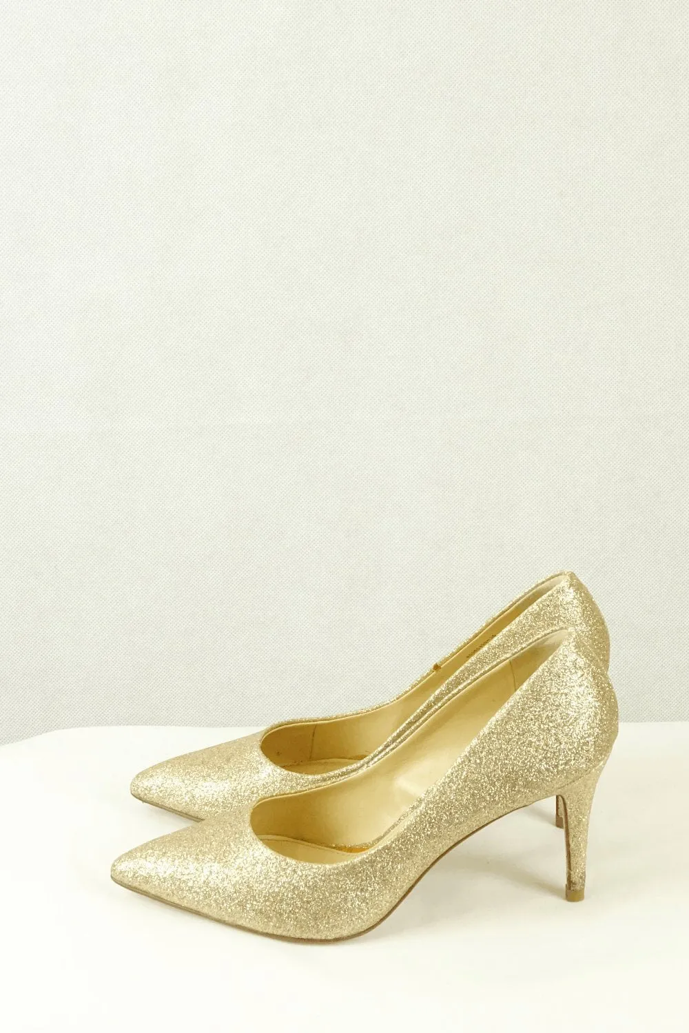 Charles & Keith Gold Sparkle High Heels 35