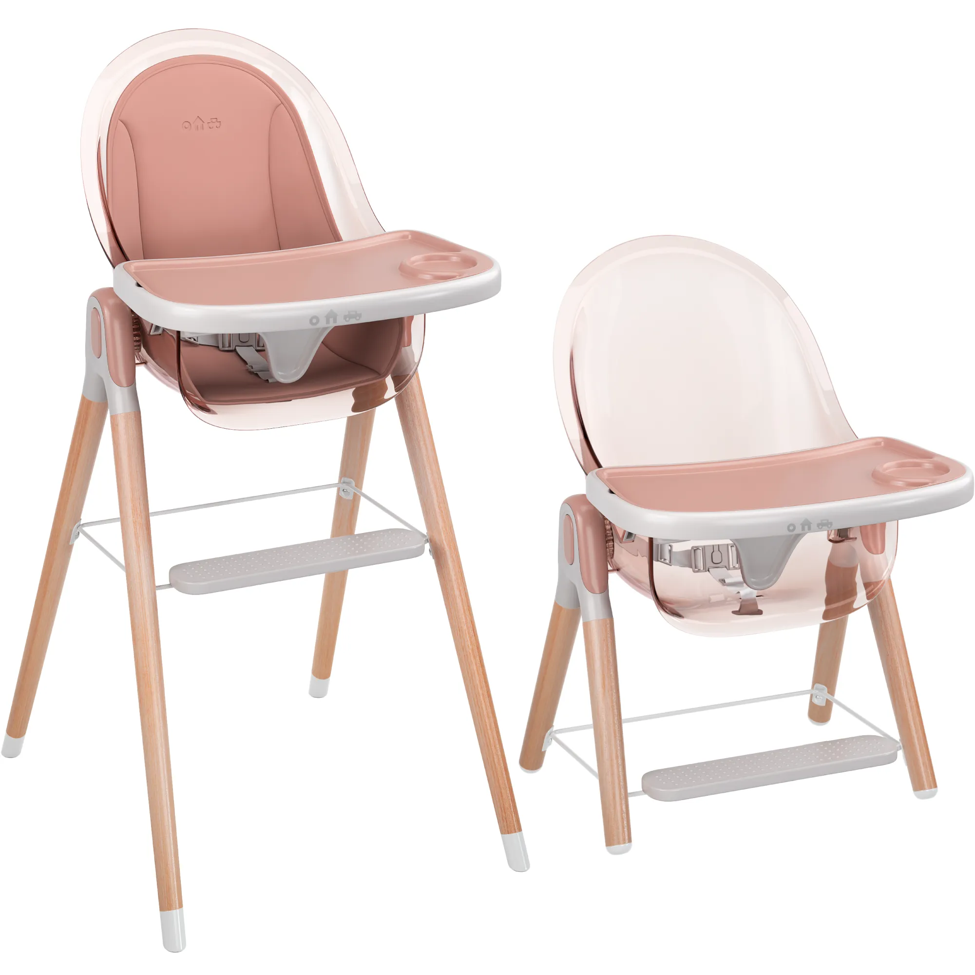 Children of Design Classic Non-Reclinable High Chair with Removable Seat Cushion