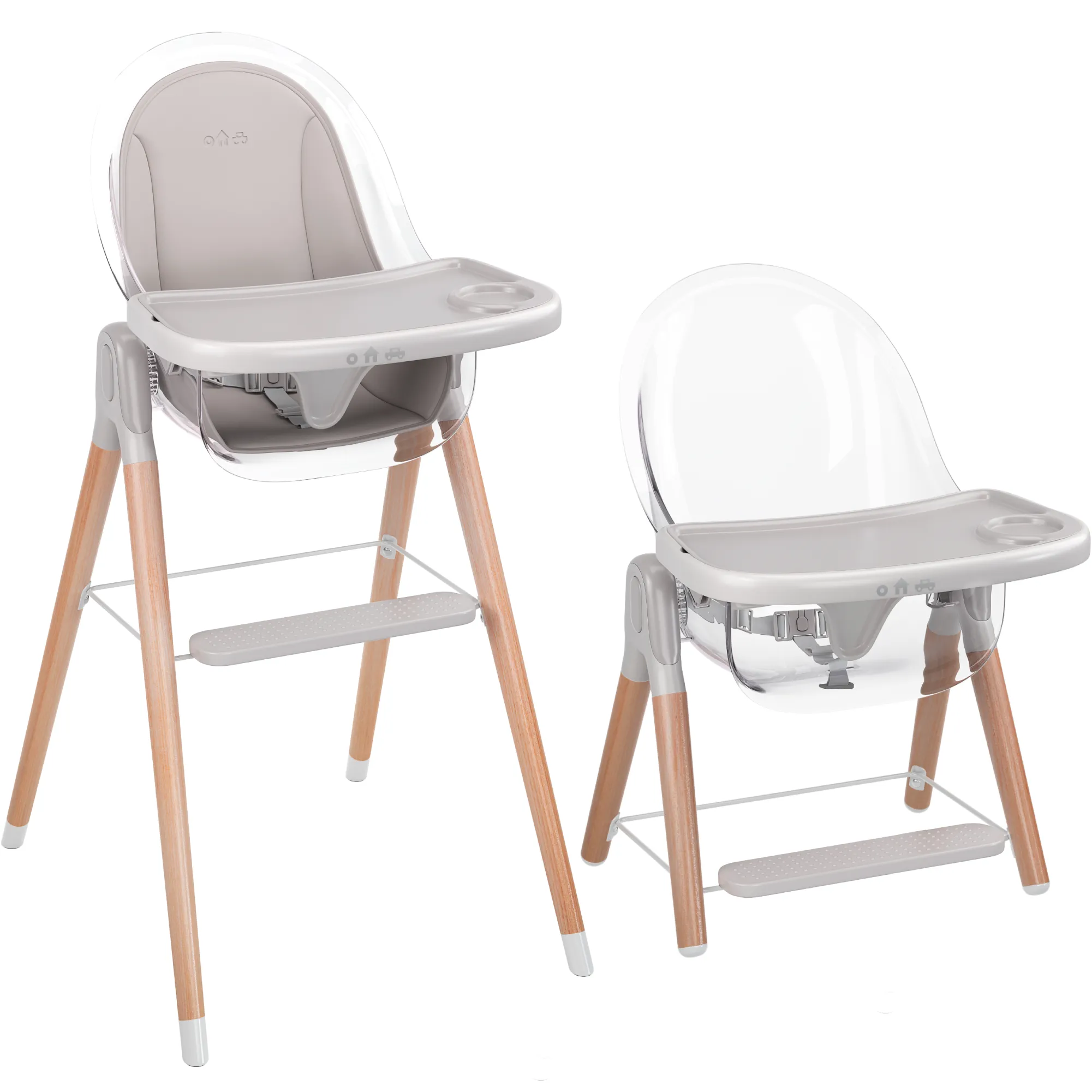 Children of Design Classic Non-Reclinable High Chair with Removable Seat Cushion