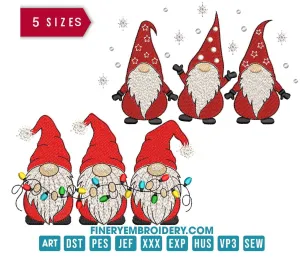 Christmas Gnome 10 - Designs Pack : Embroidery Design