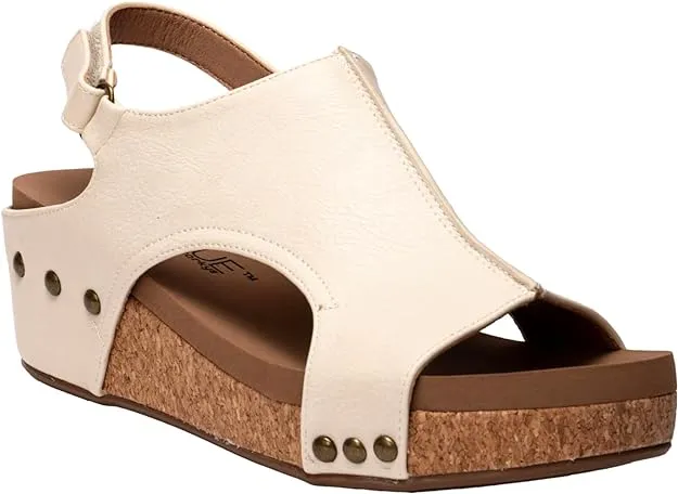 *Corkys Womens Volta II 2.25" Low Wedge Heel - Cream