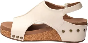 *Corkys Womens Volta II 2.25" Low Wedge Heel - Cream