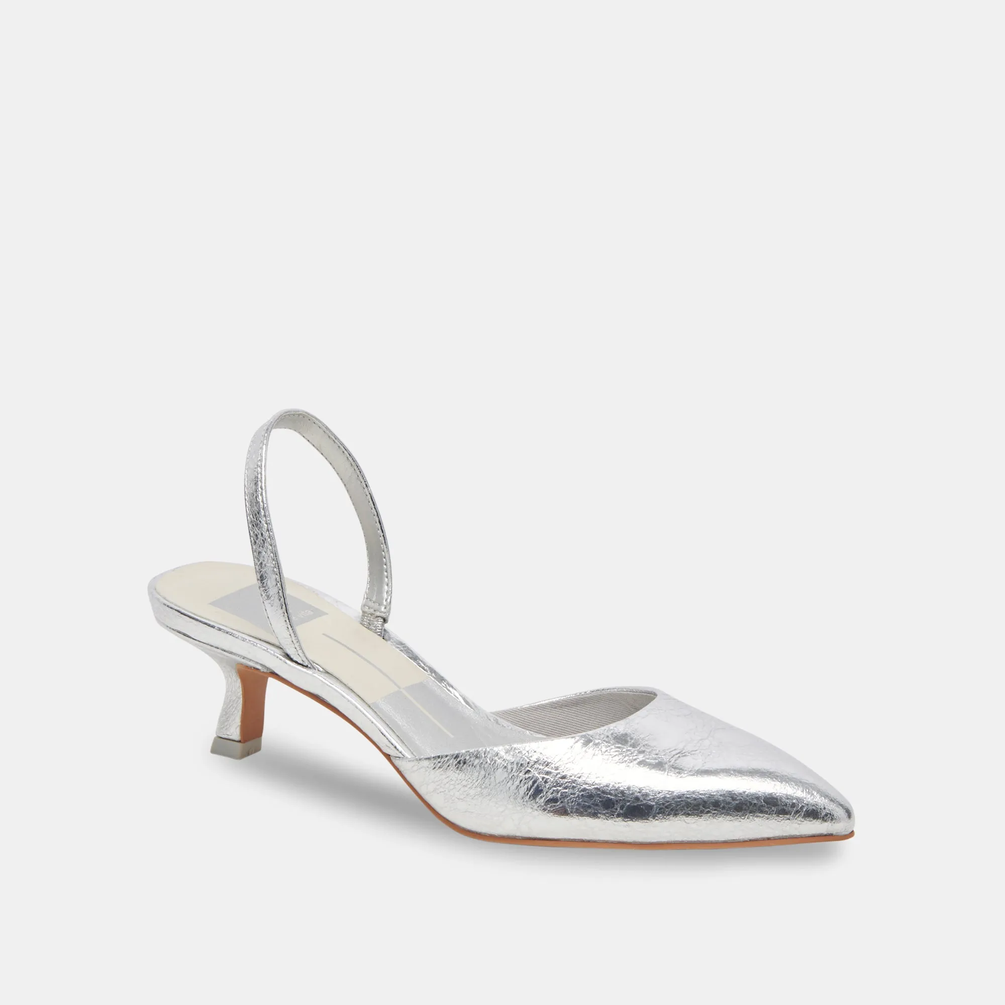 CORSA HEELS SILVER CRACKLED LEATHER