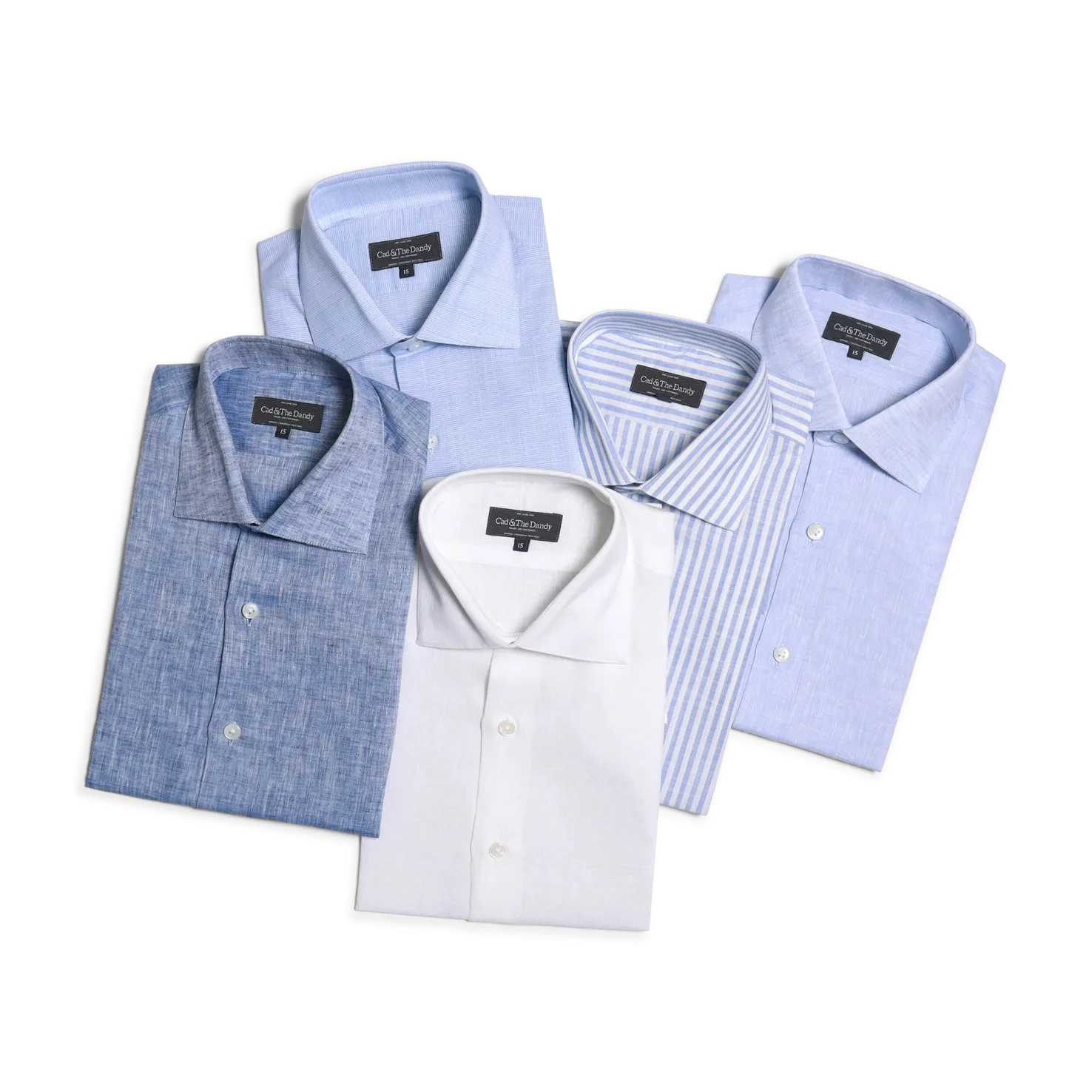 Cutaway Collar Shirt in White Linen