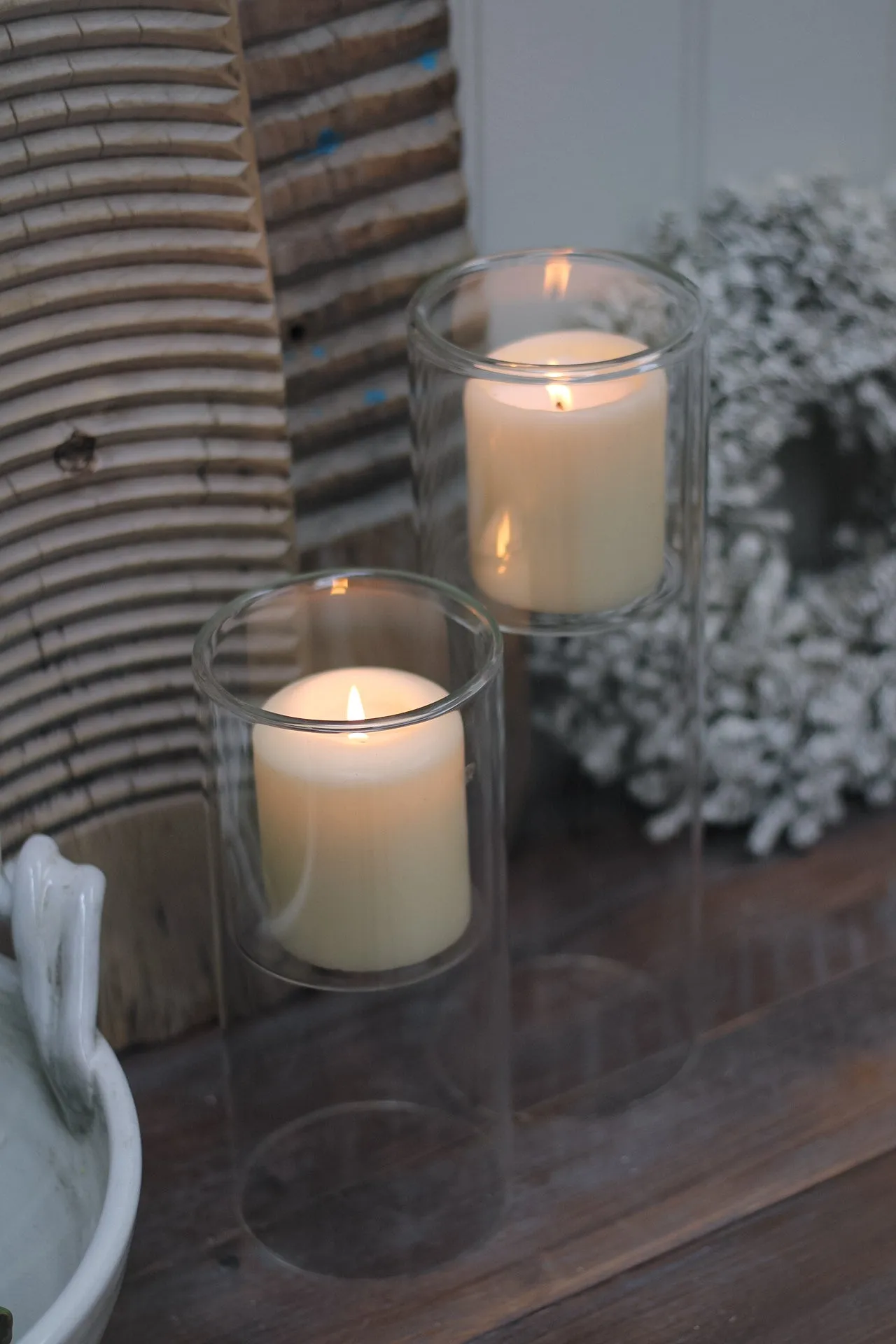 Cylindrical Glass Candle Holder