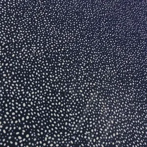 Dark Blue Dots Chiffon Fabric