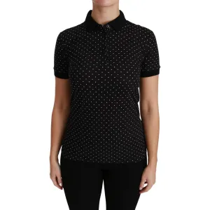 Dolce & Gabbana Elegant Black Dotted Polo Shirt