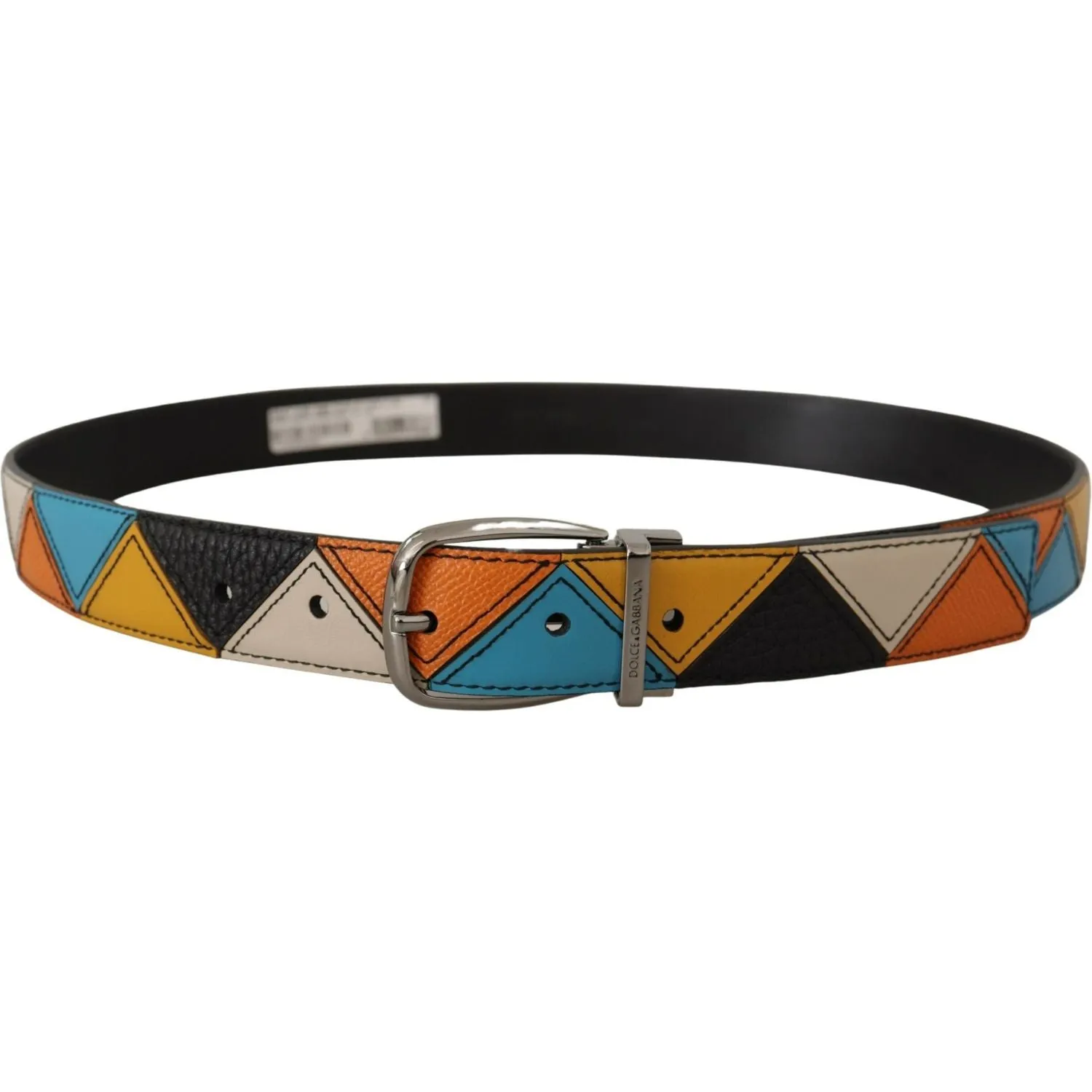 Dolce & Gabbana Elegant Multicolor Leather Belt with Silver Buckle