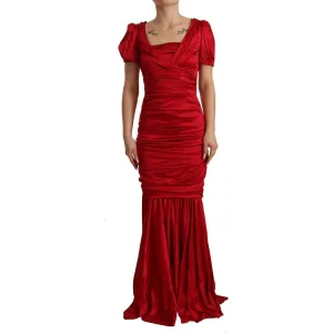 Dolce & Gabbana Elegant Red Silk Stretch Mermaid Dress