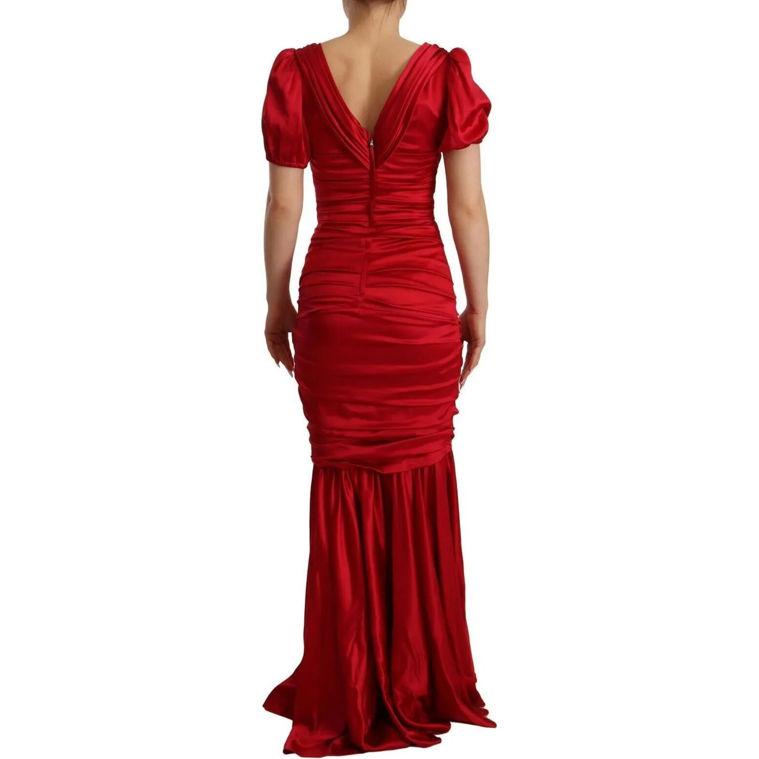 Dolce & Gabbana Elegant Red Silk Stretch Mermaid Dress