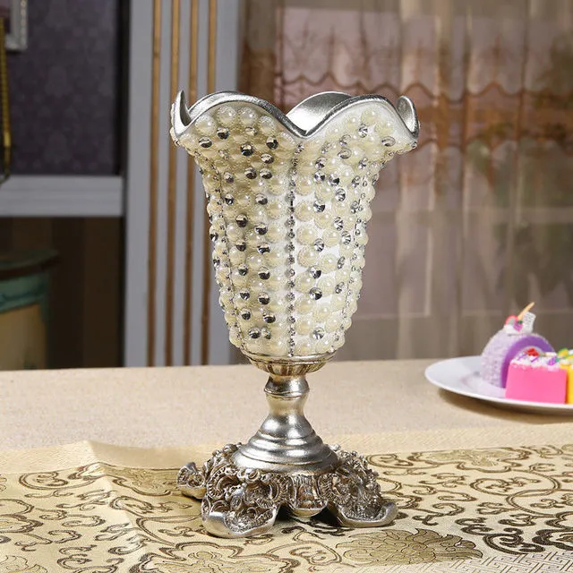 European Luxury Diamond Resin Vase